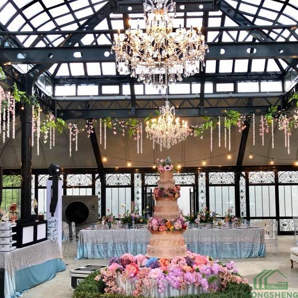 Large steel and glass Victorian greenhouse conservatory for wedding glass house wedding venue,greenhouse wedding